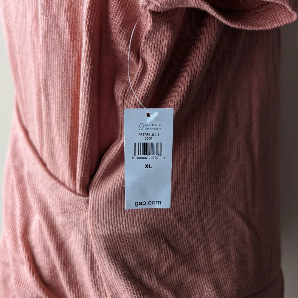Gap Light Pink Faux Wrap Top XL NWT - Picture 3 of 5